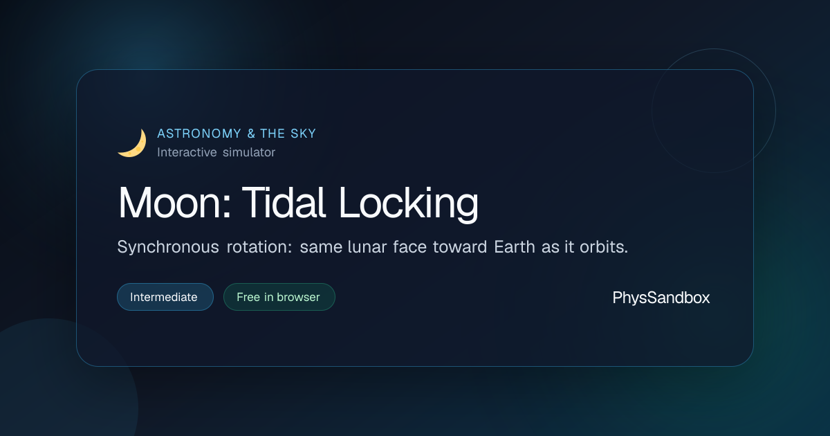 Moon: Tidal Locking — Simulator | PhysSandbox