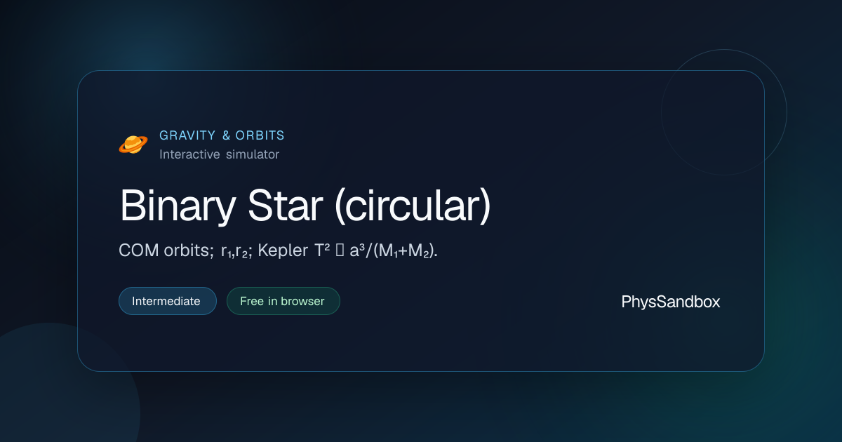 Binary Star (circular) — Simulator | PhysSandbox