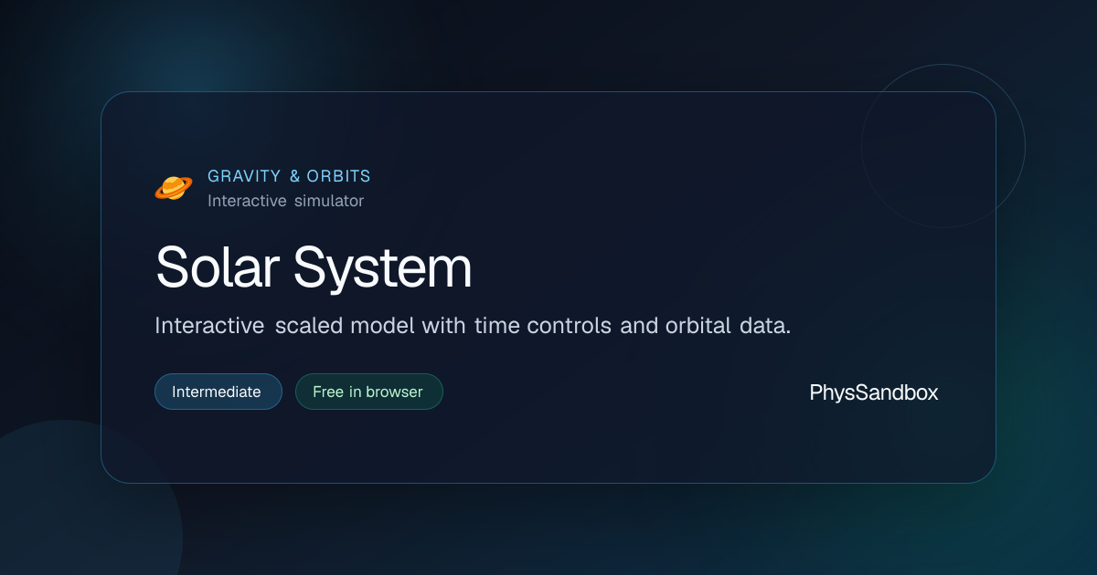 Solar System — Simulator | PhysSandbox