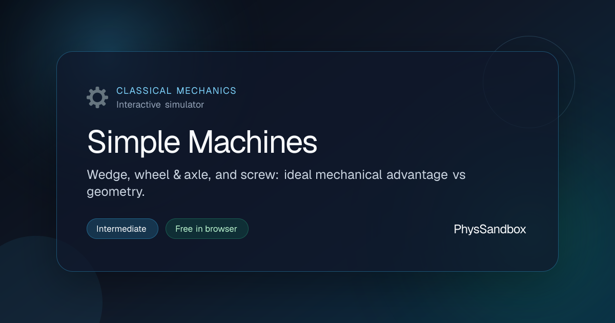 Simple Machines — Simulator | PhysSandbox