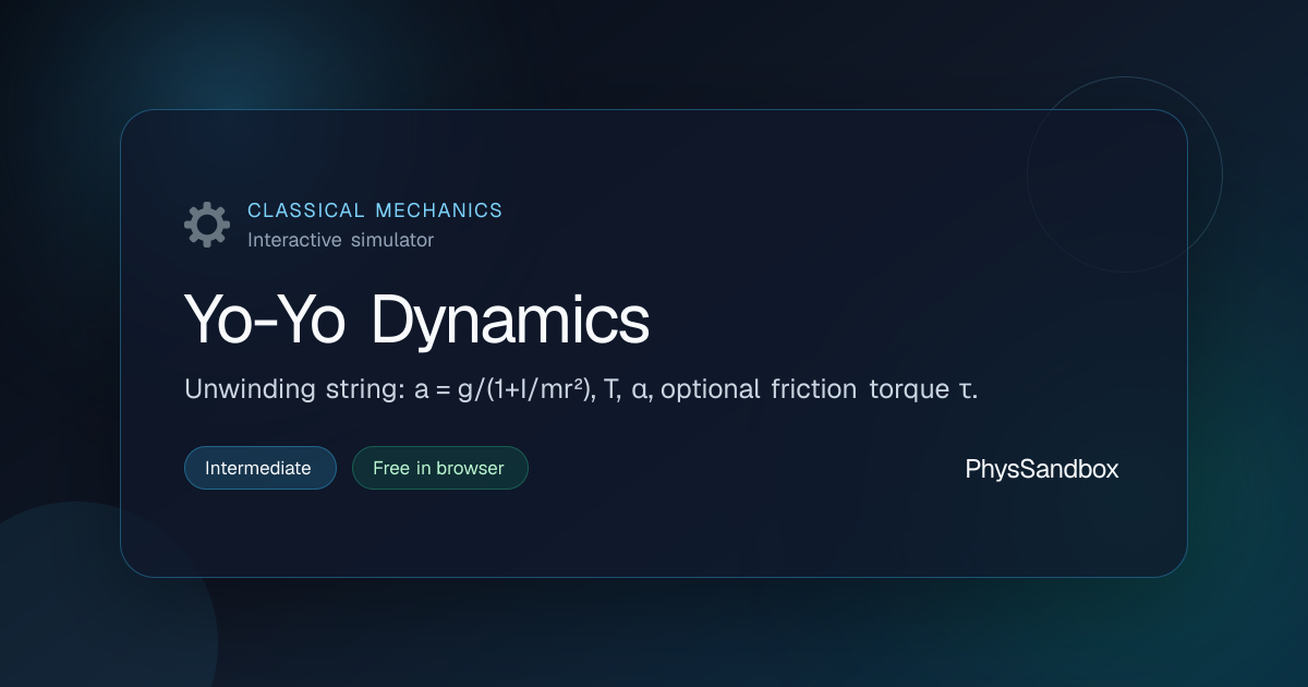 Yo-Yo Dynamics — Simulator | PhysSandbox